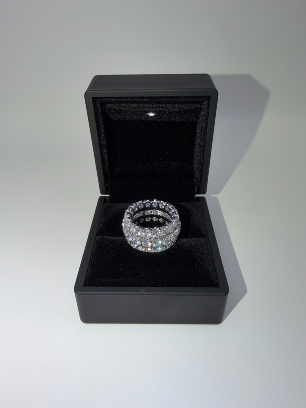 Iced Triple CZ “Tennis” Ring